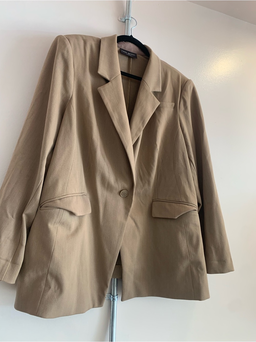 Lane Bryant Tan Single-Button Notch Lapel Blazer